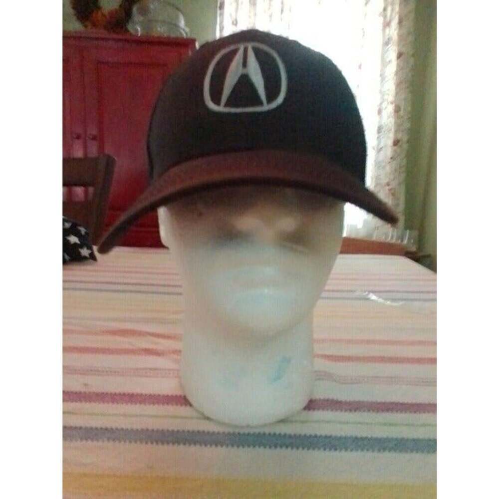 Black Accura Hat With Mesh And Adjustable Back.